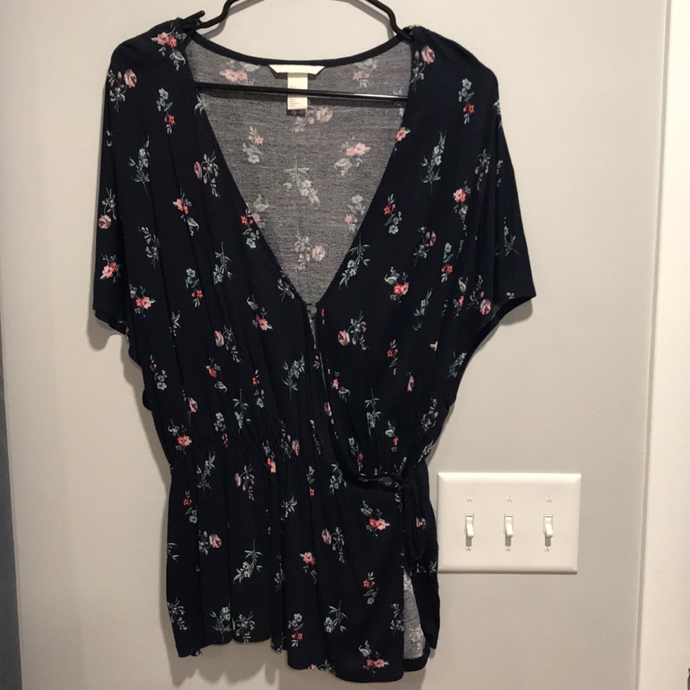 H&M Floral Wrap Blouse